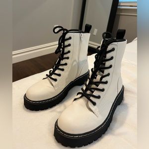 White Combat Boots